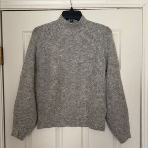 Sézane La Maille Baby Alpaca Blend Gray Raglan Mock Neck Sweater XXS